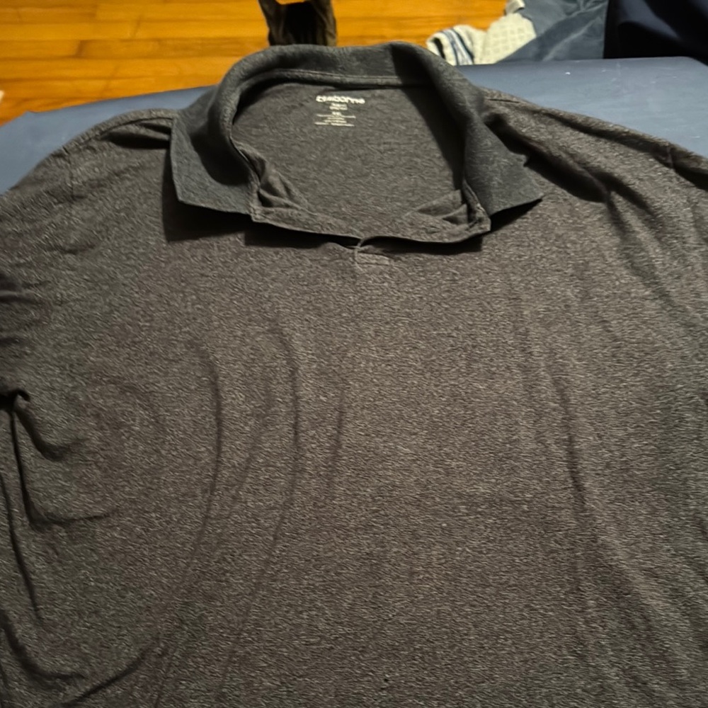 Claiborne Gray Polo Shirt Classic Knit